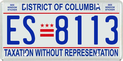 DC license plate ES8113