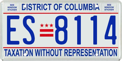 DC license plate ES8114