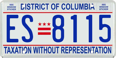 DC license plate ES8115