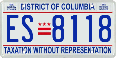 DC license plate ES8118