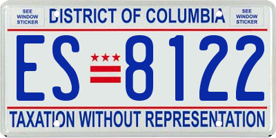 DC license plate ES8122