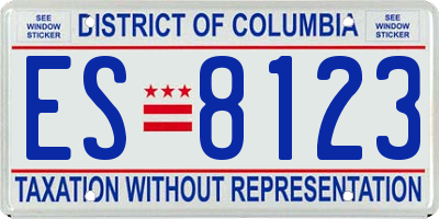 DC license plate ES8123