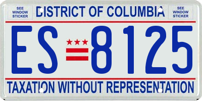 DC license plate ES8125