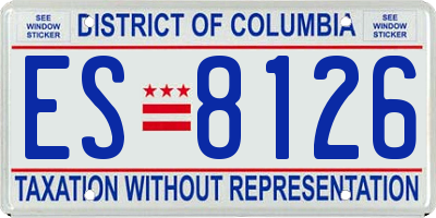 DC license plate ES8126