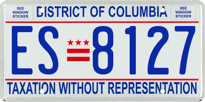 DC license plate ES8127