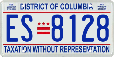DC license plate ES8128