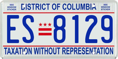 DC license plate ES8129