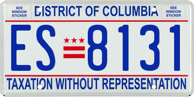 DC license plate ES8131