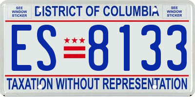 DC license plate ES8133