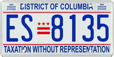 DC license plate ES8135