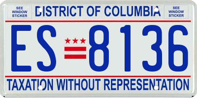 DC license plate ES8136