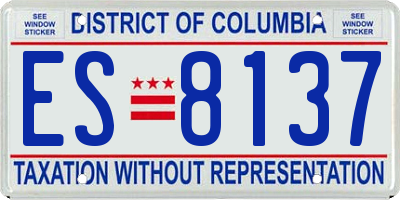 DC license plate ES8137