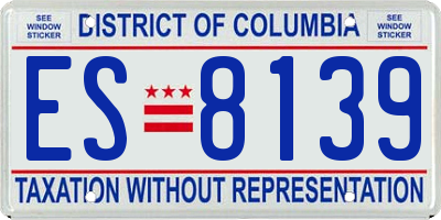 DC license plate ES8139