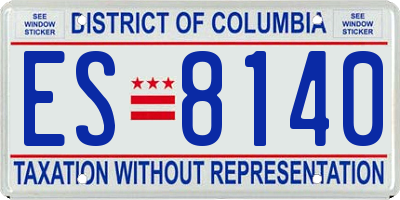 DC license plate ES8140
