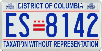 DC license plate ES8142