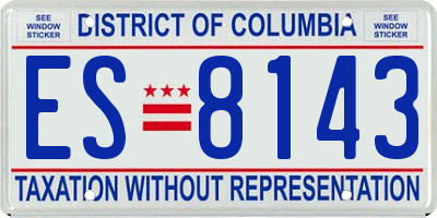 DC license plate ES8143