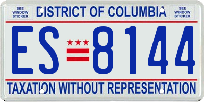 DC license plate ES8144
