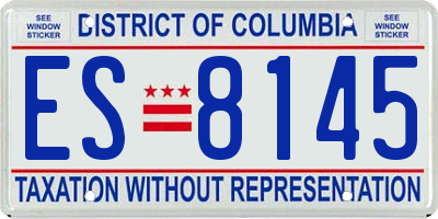 DC license plate ES8145