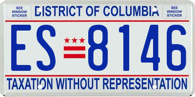 DC license plate ES8146