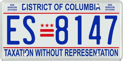 DC license plate ES8147