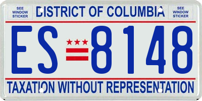 DC license plate ES8148
