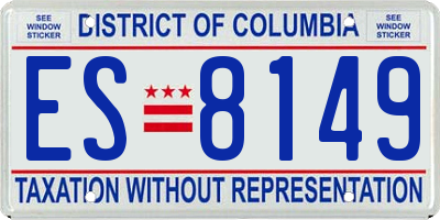 DC license plate ES8149