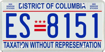 DC license plate ES8151