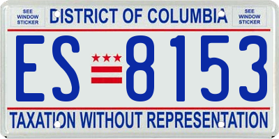 DC license plate ES8153