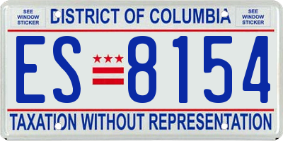 DC license plate ES8154