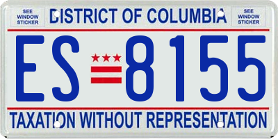 DC license plate ES8155