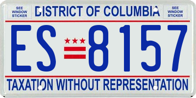 DC license plate ES8157