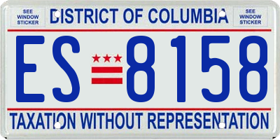 DC license plate ES8158
