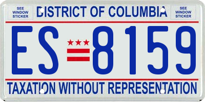 DC license plate ES8159