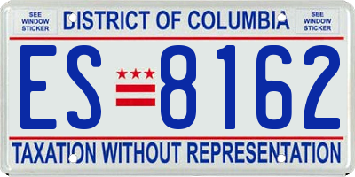 DC license plate ES8162
