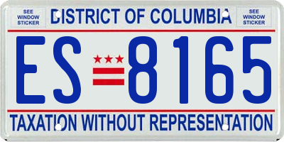 DC license plate ES8165
