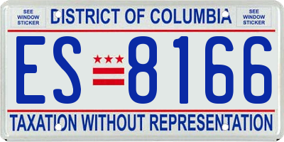 DC license plate ES8166