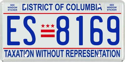 DC license plate ES8169