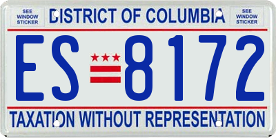 DC license plate ES8172