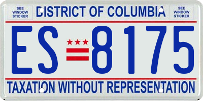 DC license plate ES8175