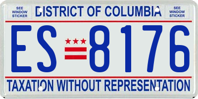 DC license plate ES8176