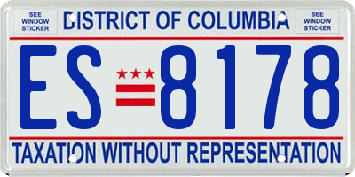 DC license plate ES8178