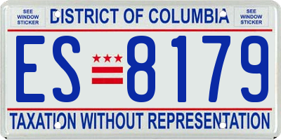 DC license plate ES8179