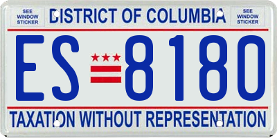 DC license plate ES8180