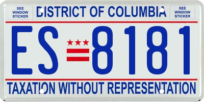 DC license plate ES8181