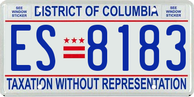 DC license plate ES8183