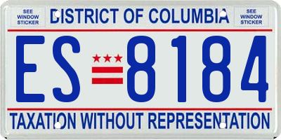 DC license plate ES8184