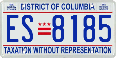 DC license plate ES8185