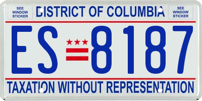 DC license plate ES8187
