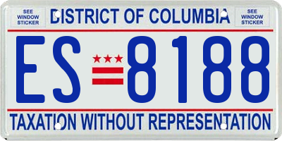 DC license plate ES8188