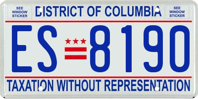 DC license plate ES8190